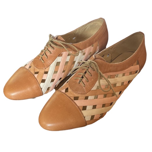 Jeffrey Campbell Ibiza Last Lace Up Woven Cap Toe Oxfords Loafers Flats 8 - Picture 3 of 11